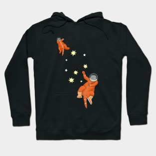Space cat. Cats astronauts in an orange spacesuit Hoodie